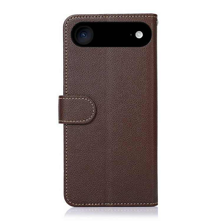 KHAZNEH For iPhone 17 Air Case RFID Blocking Wallet PU Leather Phone Cover - Brown