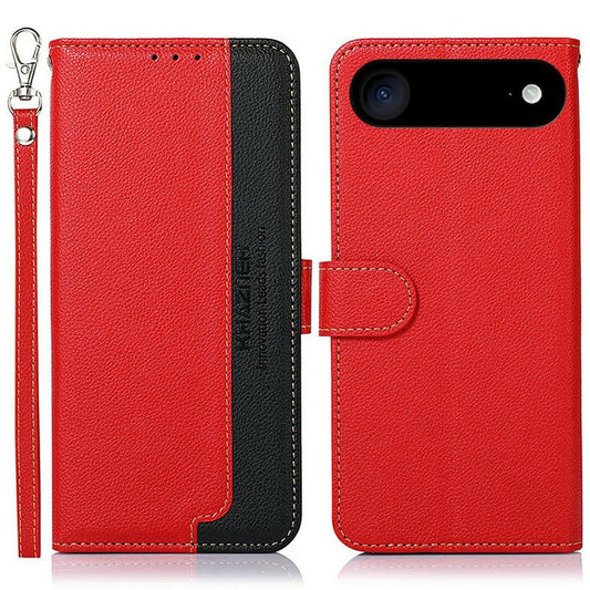 KHAZNEH For iPhone 17 Air Case RFID Blocking Wallet PU Leather Phone Cover - Red