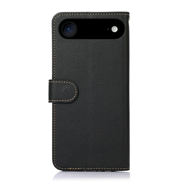 KHAZNEH For iPhone 17 Air Case RFID Blocking Wallet PU Leather Phone Cover - Black