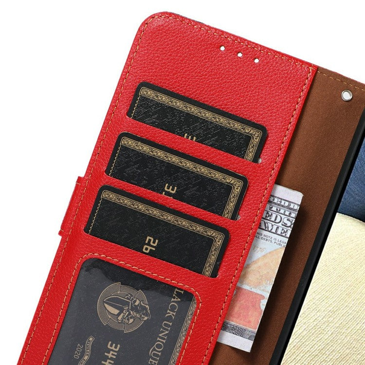 KHAZNEH For iPhone 17 Pro Case RFID Blocking Wallet PU Leather Phone Cover - Red