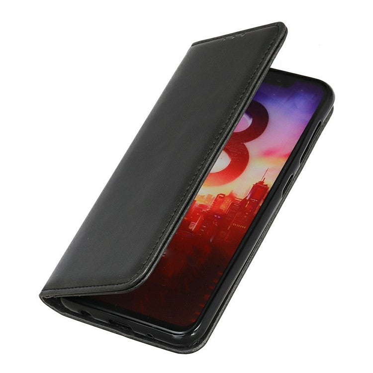 For iPhone 17 Case Split Leather Flip Wallet Phone Cover - Black