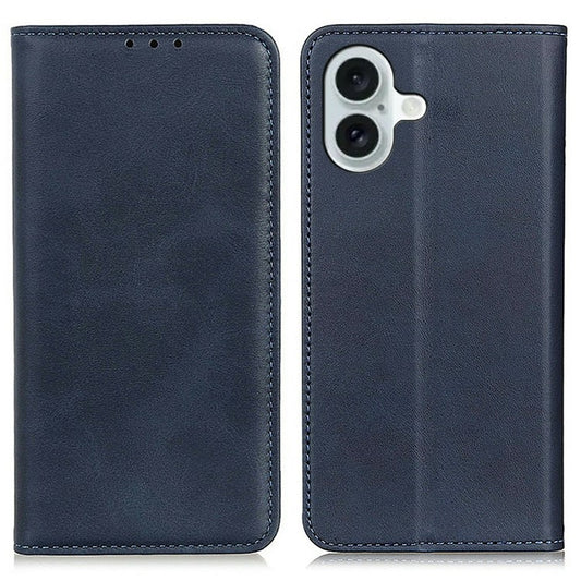 For iPhone 17 Case Split Leather Flip Wallet Phone Cover - Blue