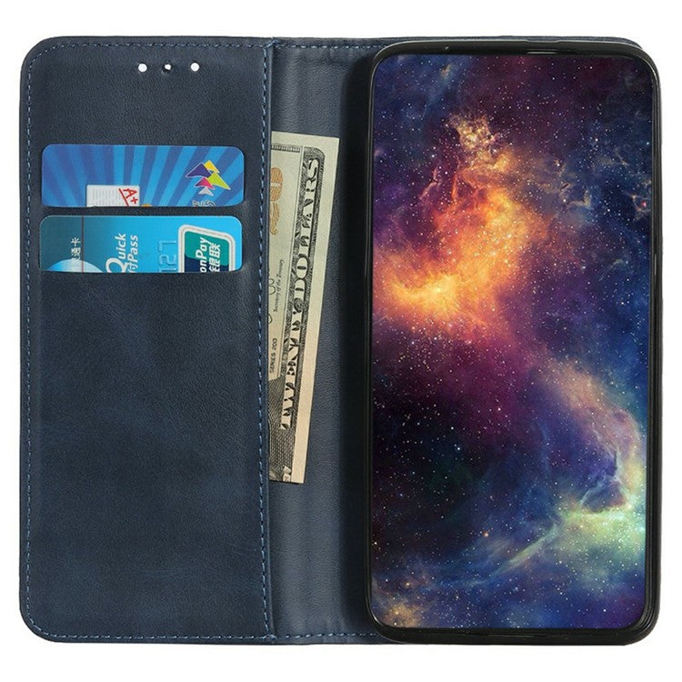For iPhone 17 Case Split Leather Flip Wallet Phone Cover - Blue