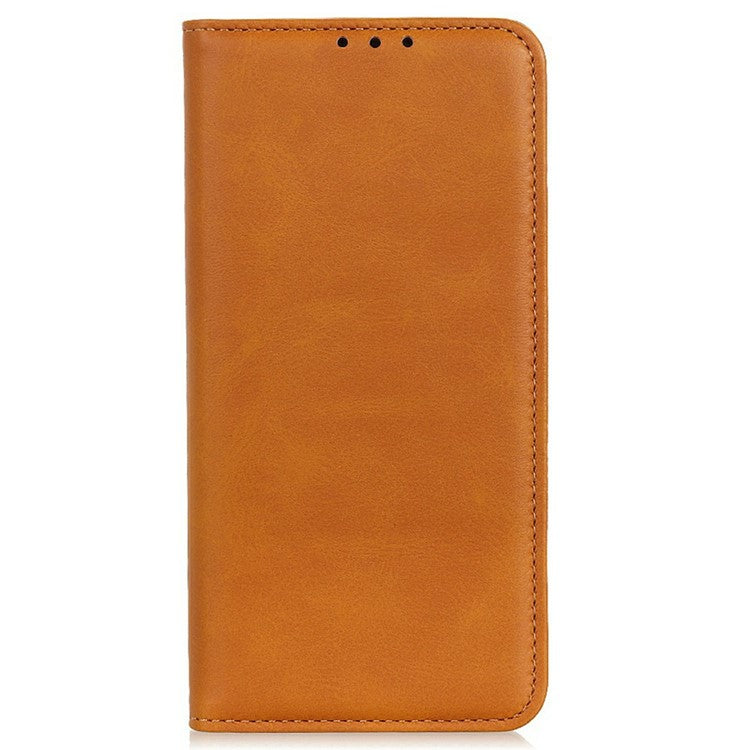 For iPhone 17 Case Split Leather Flip Wallet Phone Cover - Brown