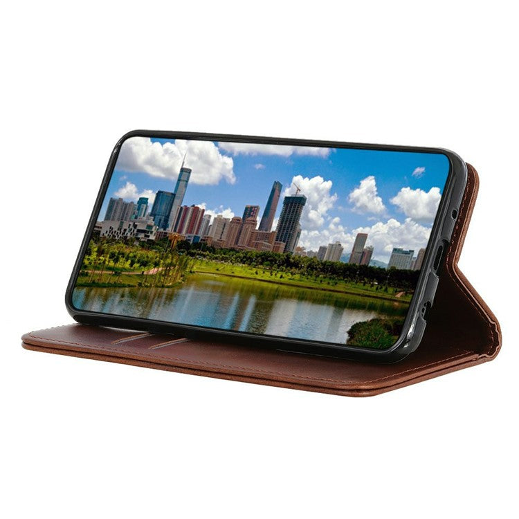 For iPhone 17 Case Split Leather Flip Wallet Phone Cover - Coffee