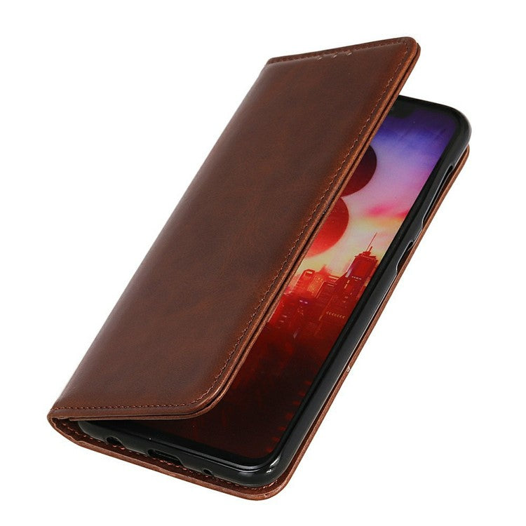 For iPhone 17 Case Split Leather Flip Wallet Phone Cover - Coffee