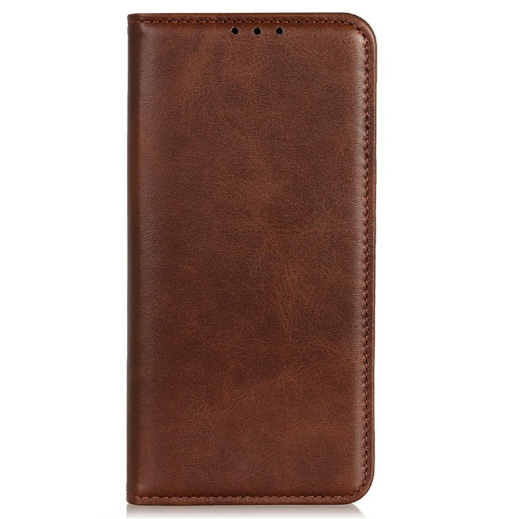 For iPhone 17 Case Split Leather Flip Wallet Phone Cover - Coffee