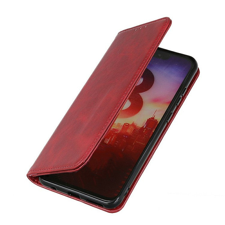 For iPhone 17 Case Split Leather Flip Wallet Phone Cover - Red