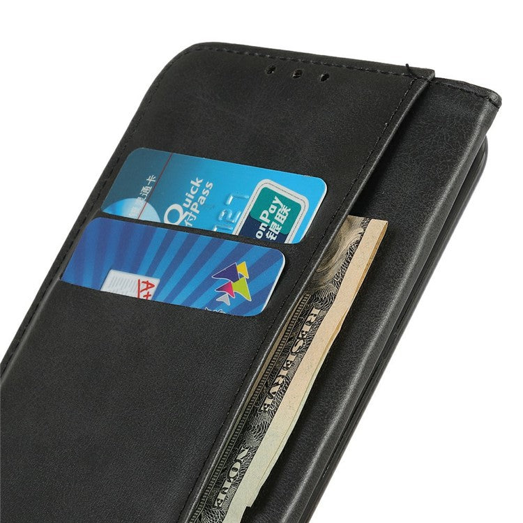 For iPhone 17 Pro Case Split Leather Flip Wallet Phone Cover - Black