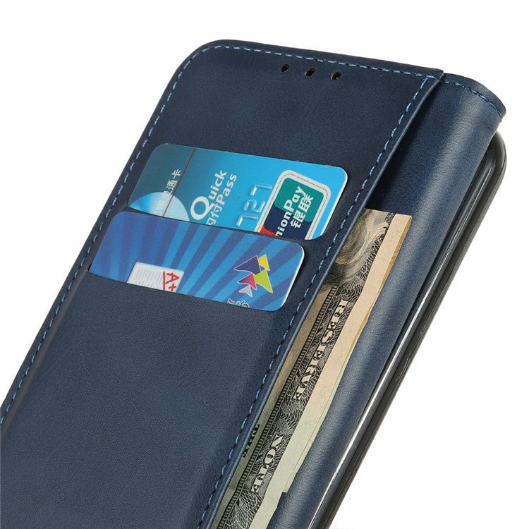 For iPhone 17 Pro Case Split Leather Flip Wallet Phone Cover - Blue