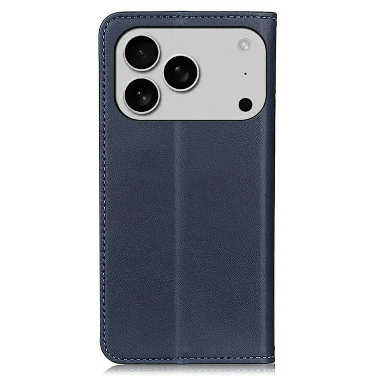 For iPhone 17 Pro Case Split Leather Flip Wallet Phone Cover - Blue