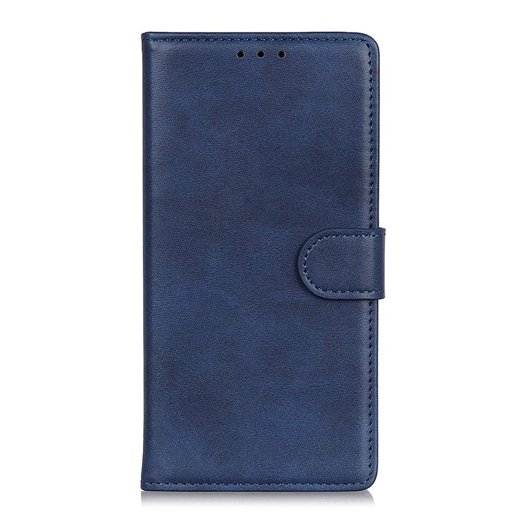 For iPhone 17 Case Cowhide Texture Leather Wallet Stand Phone Cover - Blue