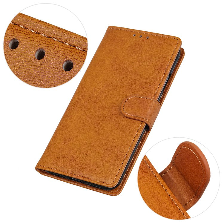 For iPhone 17 Case Cowhide Texture Leather Wallet Stand Phone Cover - Brown
