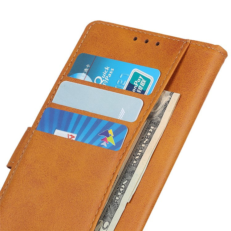 For iPhone 17 Case Cowhide Texture Leather Wallet Stand Phone Cover - Brown