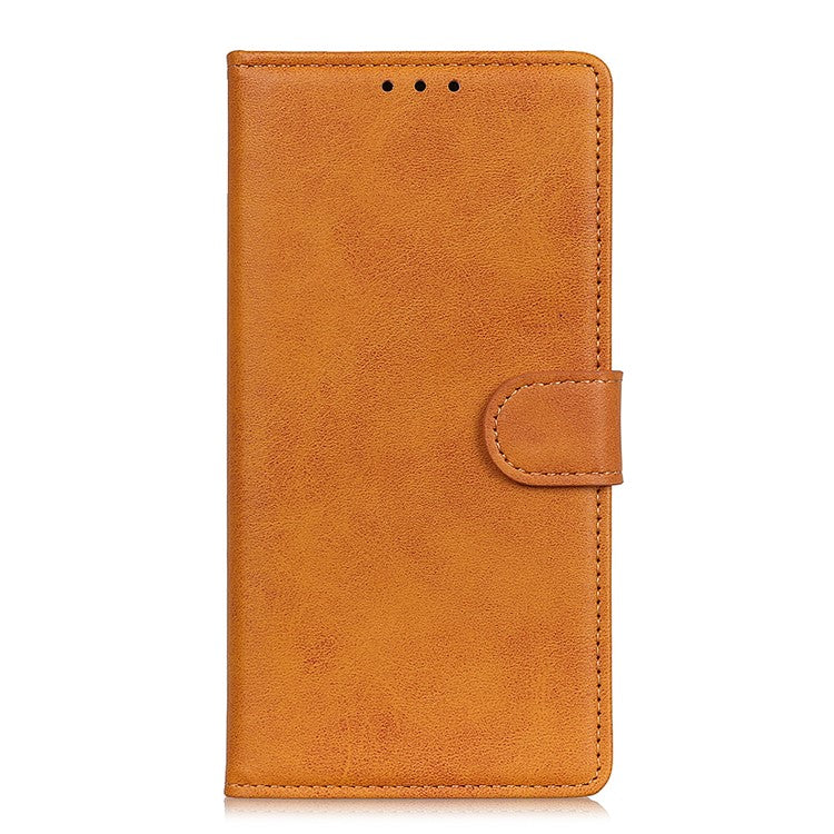 For iPhone 17 Case Cowhide Texture Leather Wallet Stand Phone Cover - Brown