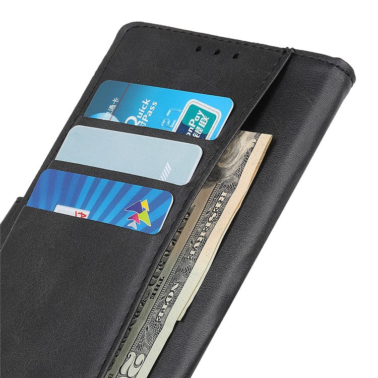For iPhone 17 Pro Case Cowhide Texture Leather Wallet Stand Phone Cover - Black