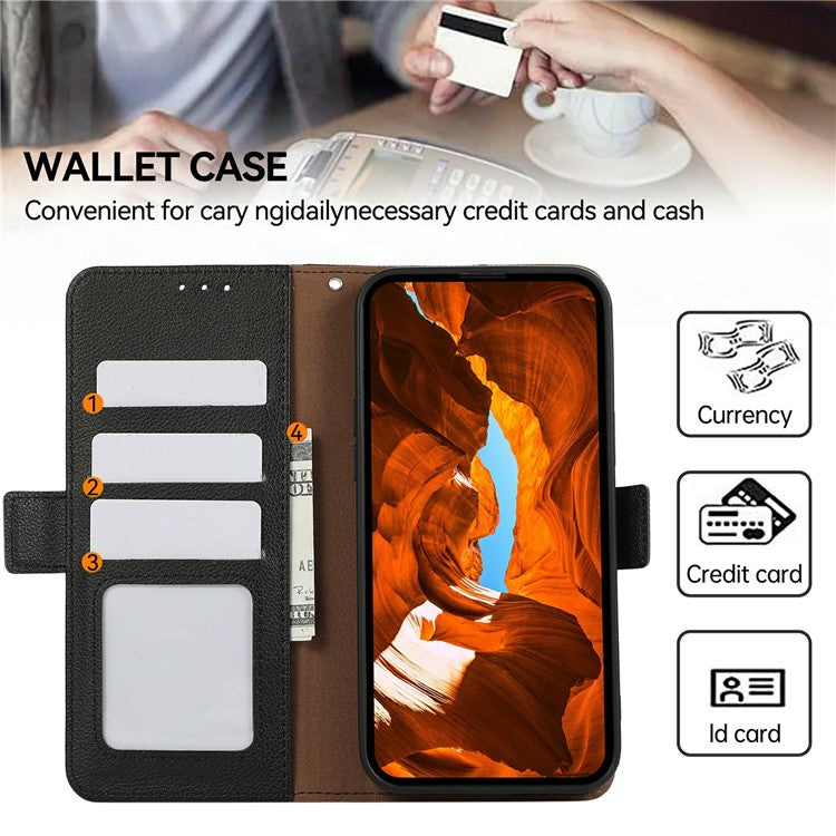 ABEEL For iPhone 17 Air Case Litchi Texture Leather RFID Blocking Phone Cover - Black