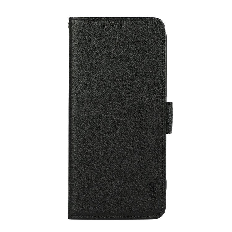 ABEEL For iPhone 17 Air Case Litchi Texture Leather RFID Blocking Phone Cover - Black