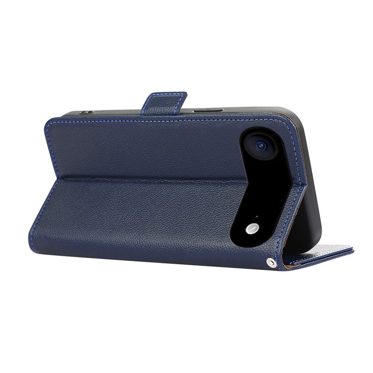 ABEEL For iPhone 17 Air Case Litchi Texture Leather RFID Blocking Phone Cover - Blue