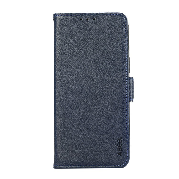 ABEEL For iPhone 17 Air Case Litchi Texture Leather RFID Blocking Phone Cover - Blue