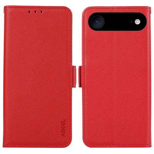 ABEEL For iPhone 17 Air Case Litchi Texture Leather RFID Blocking Phone Cover - Red