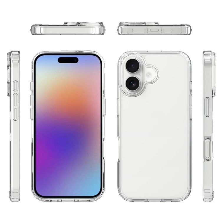 For iPhone 17 Clear Case TPU + Acrylic Shockproof Phone Back Cover