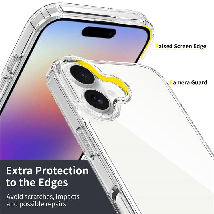 For iPhone 17 Clear Case TPU + Acrylic Shockproof Phone Back Cover