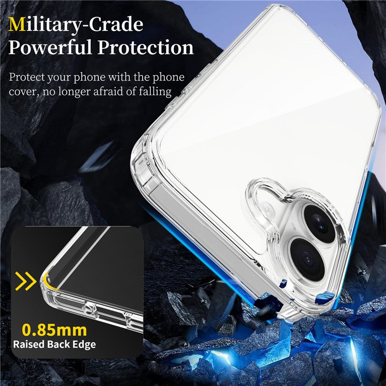 For iPhone 17 Clear Case TPU + Acrylic Shockproof Phone Back Cover