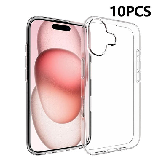 10Pcs  /  Pack For iPhone 17 Case Watermark Free TPU Protective Clear Phone Cover