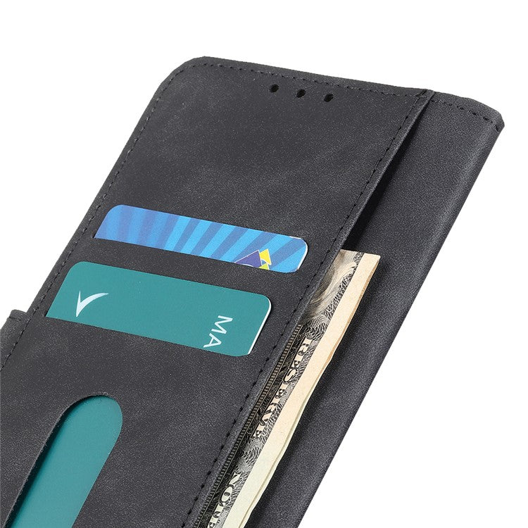 KHAZNEH For iPhone 17 Case PU Leather Retro Texture Phone Cover - Black