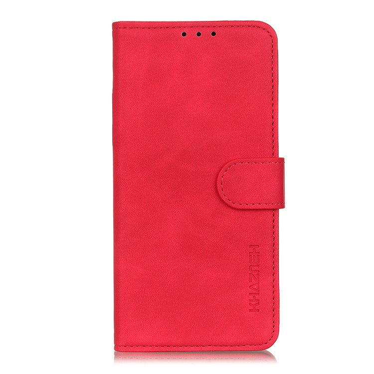 KHAZNEH For iPhone 17 Case PU Leather Retro Texture Phone Cover - Red