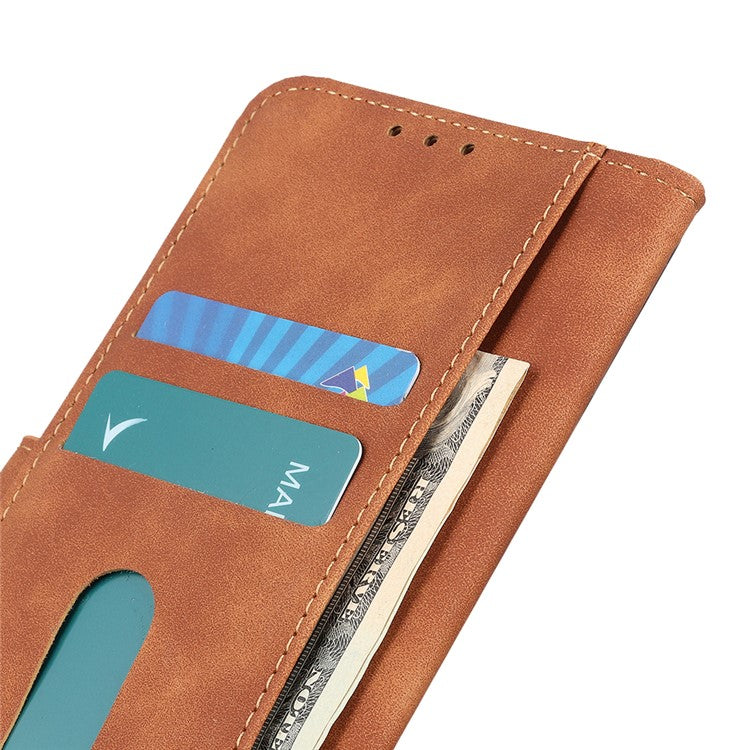KHAZNEH For iPhone 17 Case PU Leather Retro Texture Phone Cover - Brown