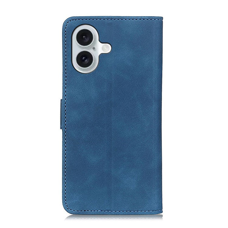 KHAZNEH For iPhone 17 Case PU Leather Retro Texture Phone Cover - Blue