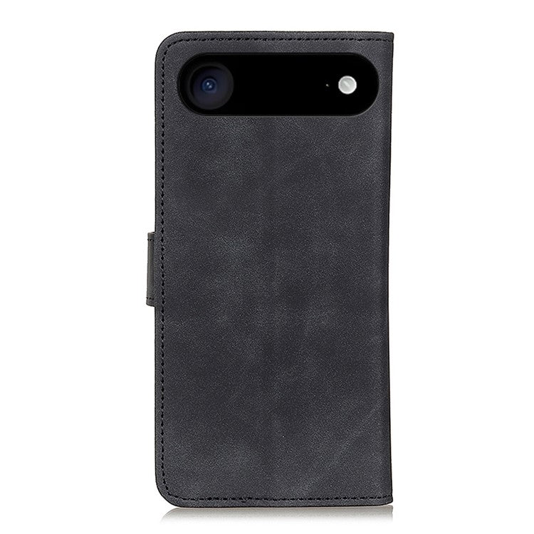 KHAZNEH For iPhone 17 Air Case PU Leather Retro Texture Phone Cover - Black