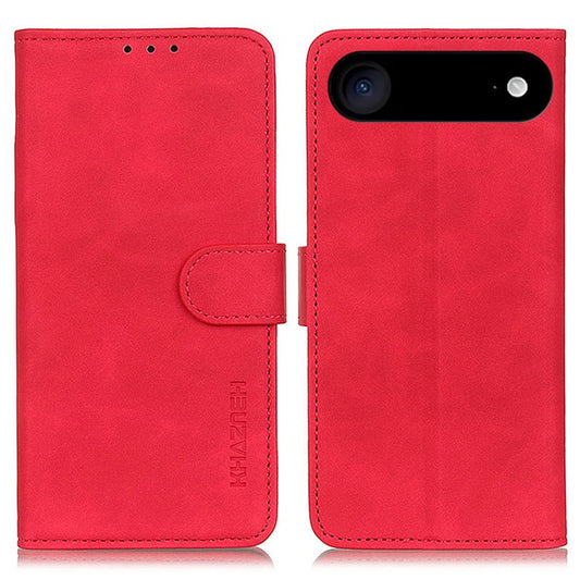 KHAZNEH For iPhone 17 Air Case PU Leather Retro Texture Phone Cover - Red