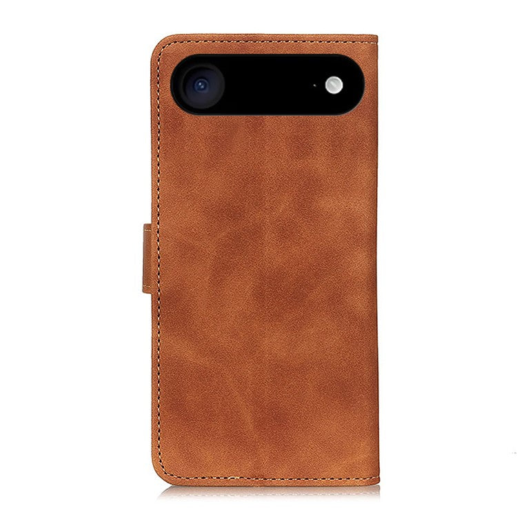 KHAZNEH For iPhone 17 Air Case PU Leather Retro Texture Phone Cover - Brown