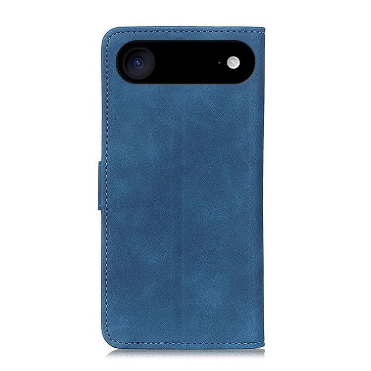 KHAZNEH For iPhone 17 Air Case PU Leather Retro Texture Phone Cover - Blue