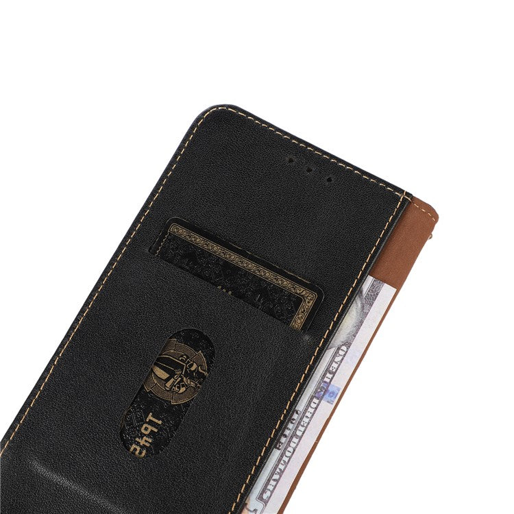 KHAZNEH For iPhone 17 Case Wallet Genuine Cow Leather Phone Cover Nappa Texture - Black