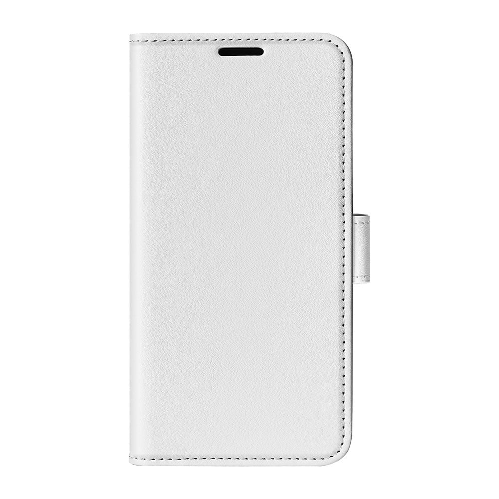 For iPhone 17 Pro Case Crazy Horse Texture Stand Leather Phone Cover - White