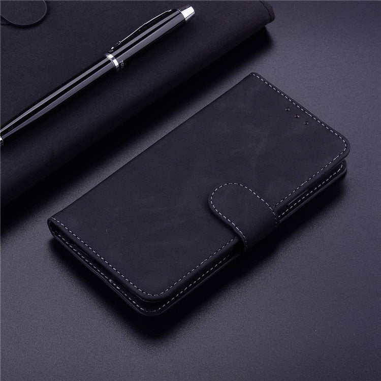 Smartphone Cover for Motorola Moto E22 4G / E22i 4G, Drop Resistant PU Leather Flip Wallet Case Viewing Stand Phone Shell - Black