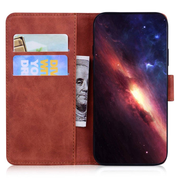Smartphone Cover for Motorola Moto E22 4G / E22i 4G, Drop Resistant PU Leather Flip Wallet Case Viewing Stand Phone Shell - Brown