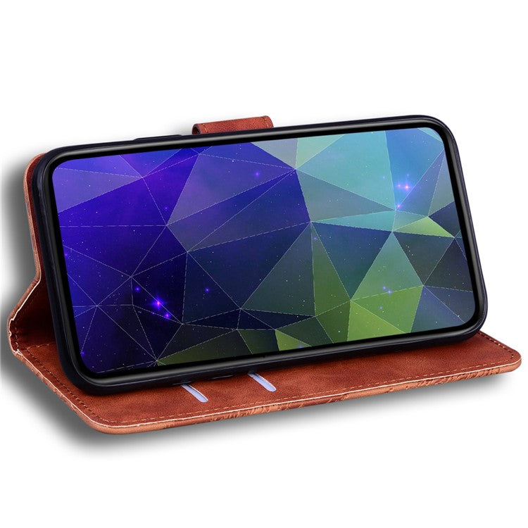 Smartphone Cover for Motorola Moto E22 4G / E22i 4G, Drop Resistant PU Leather Flip Wallet Case Viewing Stand Phone Shell - Brown
