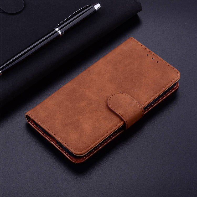 Smartphone Cover for Motorola Moto E22 4G / E22i 4G, Drop Resistant PU Leather Flip Wallet Case Viewing Stand Phone Shell - Brown