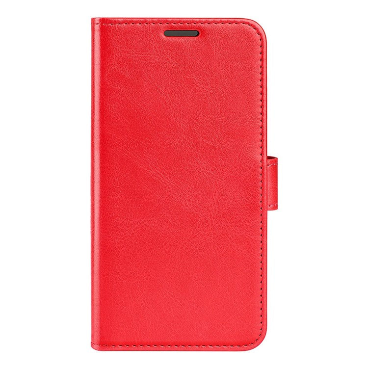 Anti-fall PU Leather Phone Cover for Motorola Moto E22 4G, Crazy Horse Texture Stand Flip Wallet Full Protection Phone Case - Red