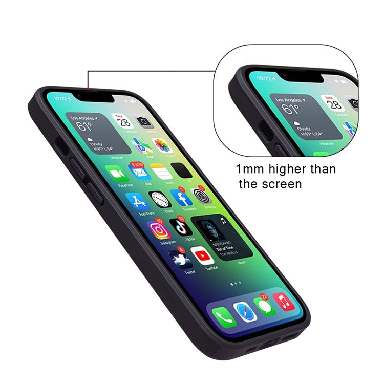 KSQ Style-C For iPhone 14 Plus PU Leather Coated TPU Back Cover Card Holder Design Phone Drop-proof Case - Blue