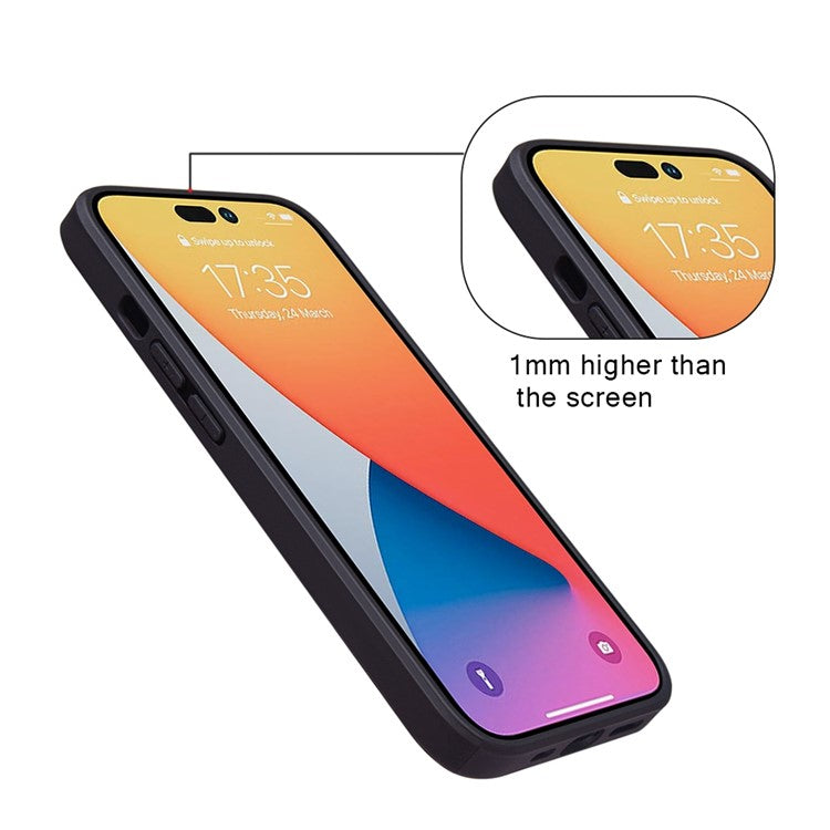 KSQ Style-C For iPhone 14 Pro Max Protective Case PU Leather Coated TPU Back Cover with 2 Card Slots - Red