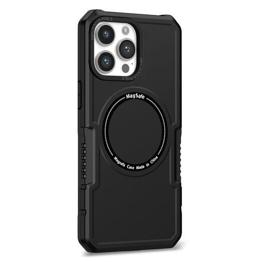 Magnetic Phone Case for iPhone 14 Pro Max, Camera Lens Frame Design PC + TPU Dual Layer Protection Cover Compatible with MagSafe - Black