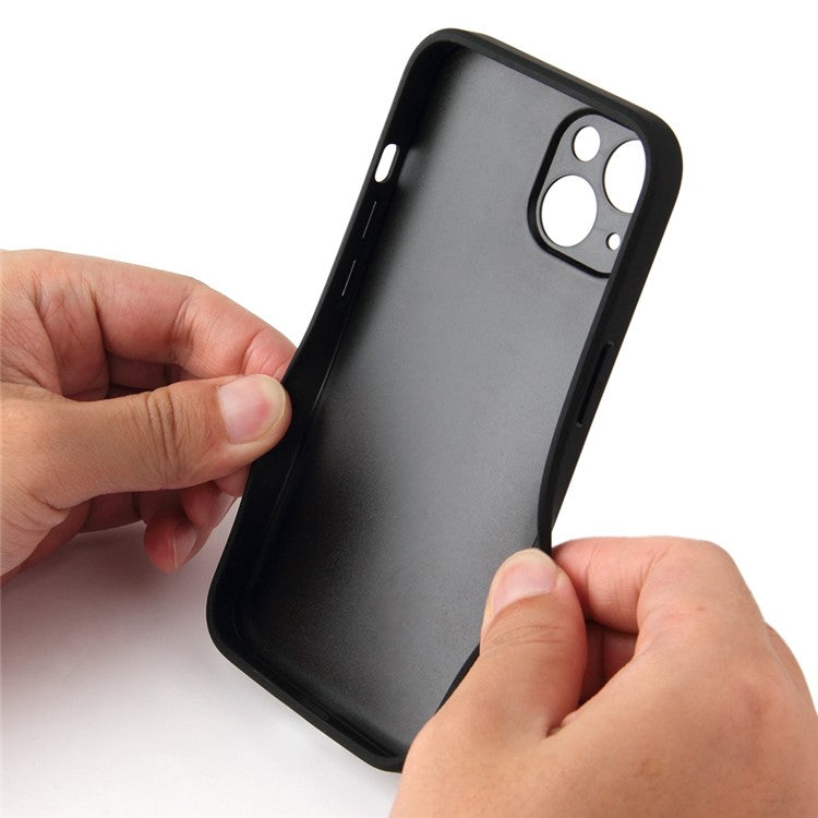 For iPhone 14 Plus Car Mount Kickstand Hybrid Case PU Leather Coated PC+TPU Anti-Scratch Phone Cover - Cross Texture