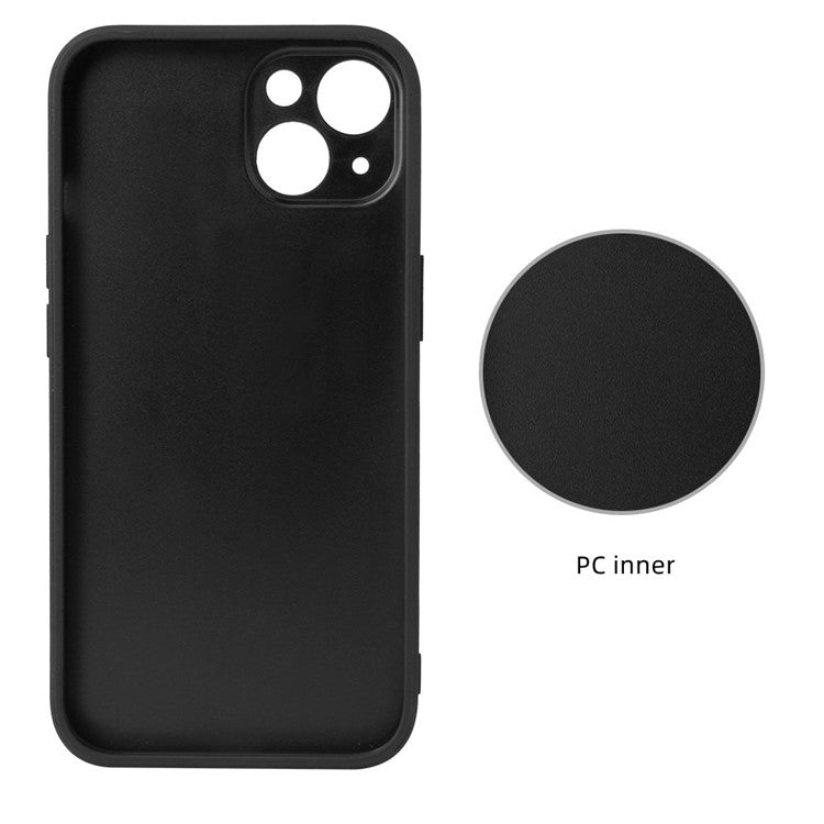 For iPhone 14 Plus Car Mount Kickstand Hybrid Case PU Leather Coated PC+TPU Anti-Scratch Phone Cover - Cross Texture