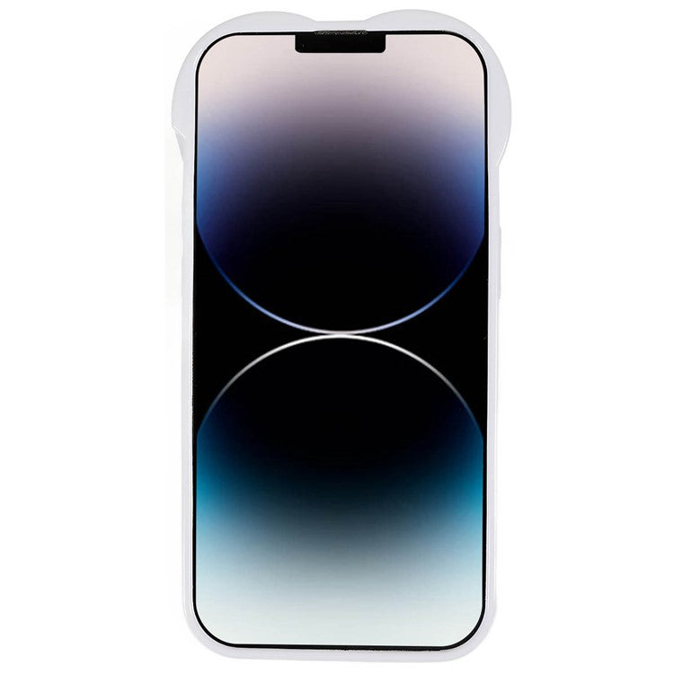 Heart Shaped Camera Protection Phone Cover for iPhone 14 Pro Max, Anti-fingerprint TPU Anti-dust Cell Phone Case - White